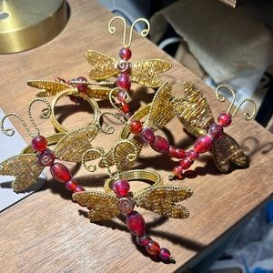 Vintage Dragonfly Napkin Rings (6)